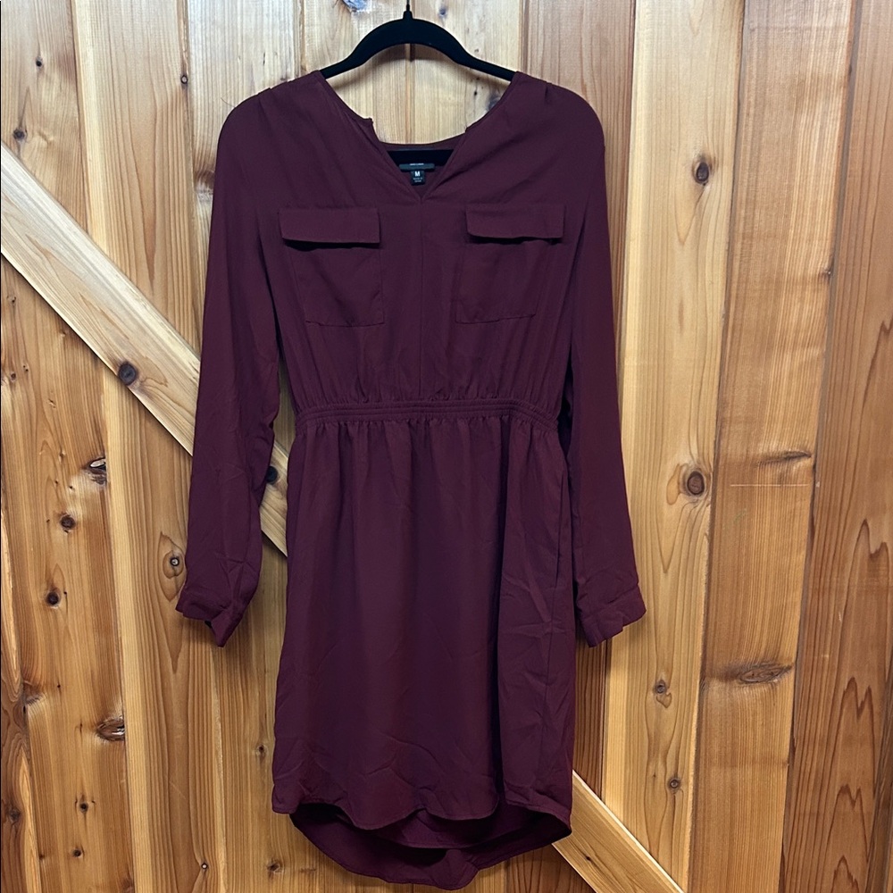 Mossimo Supply Co. Maroon Long Sleeve Dress